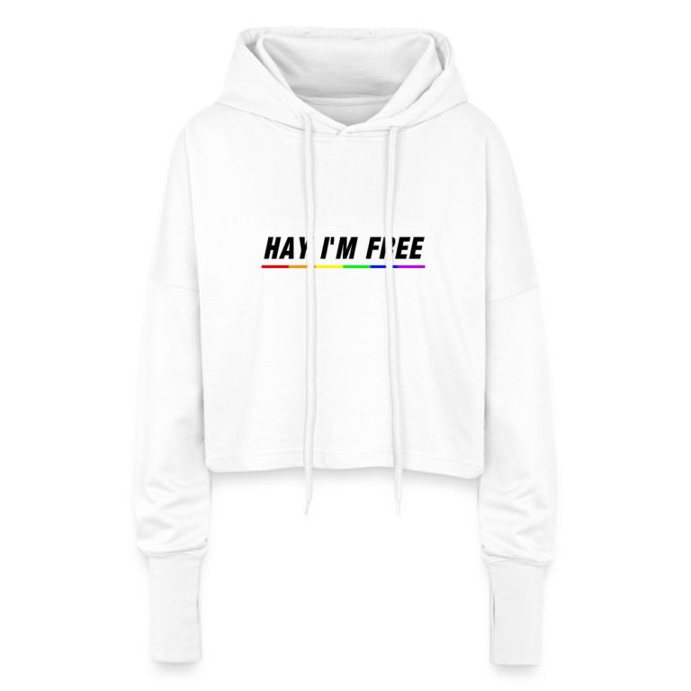 hay-im-free-cropped-frauen-hoodie-weiss