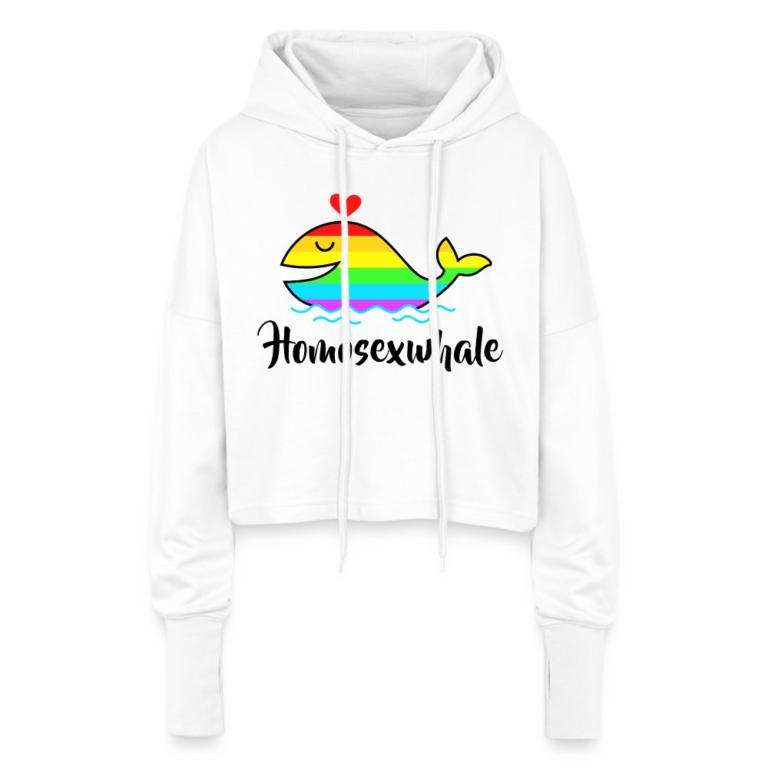 homosexwhale-cropped-frauen-hoodie-weiss