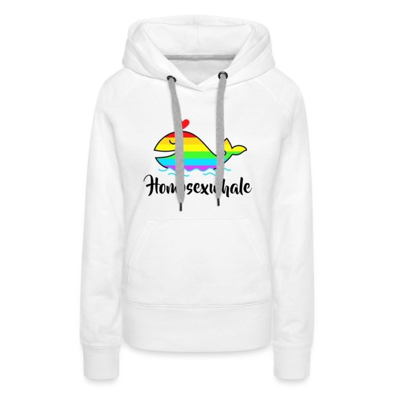 homosexwhale-frauen-premium-hoodie-weiss