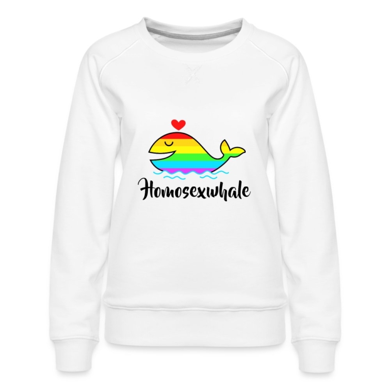 homosexwhale-frauen-premium-pullover-weiss