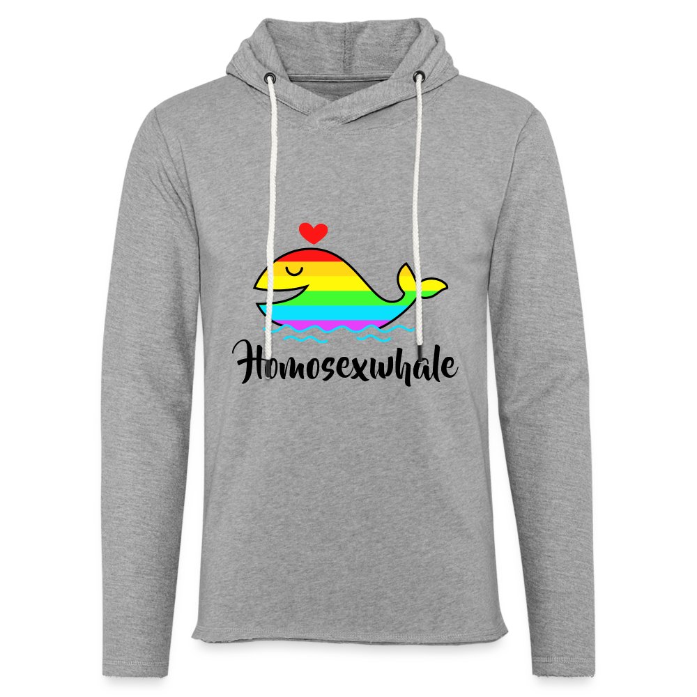Homosexwhale - Leichtes Kapuzensweatshirt Unisex Grau meliert