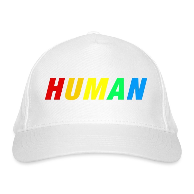 human-lgbtq-bio-baseballkappe-weiss