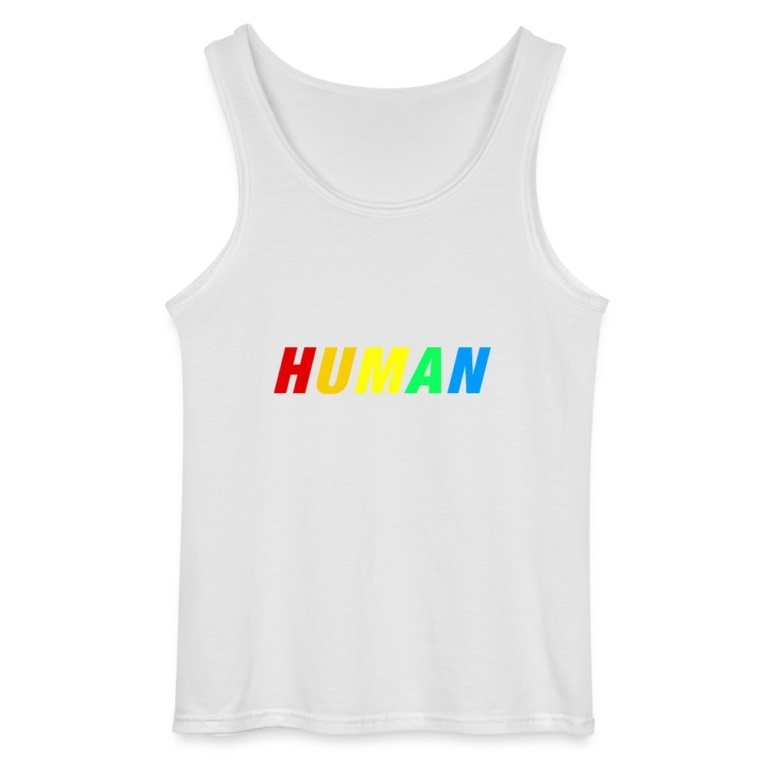 human-lgbtq-gildan-maenner-tank-top-weiss