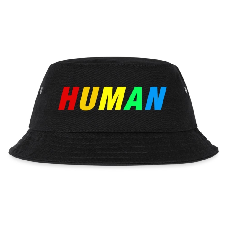 human-lgbtq-kinder-bucket-hat-schwarz