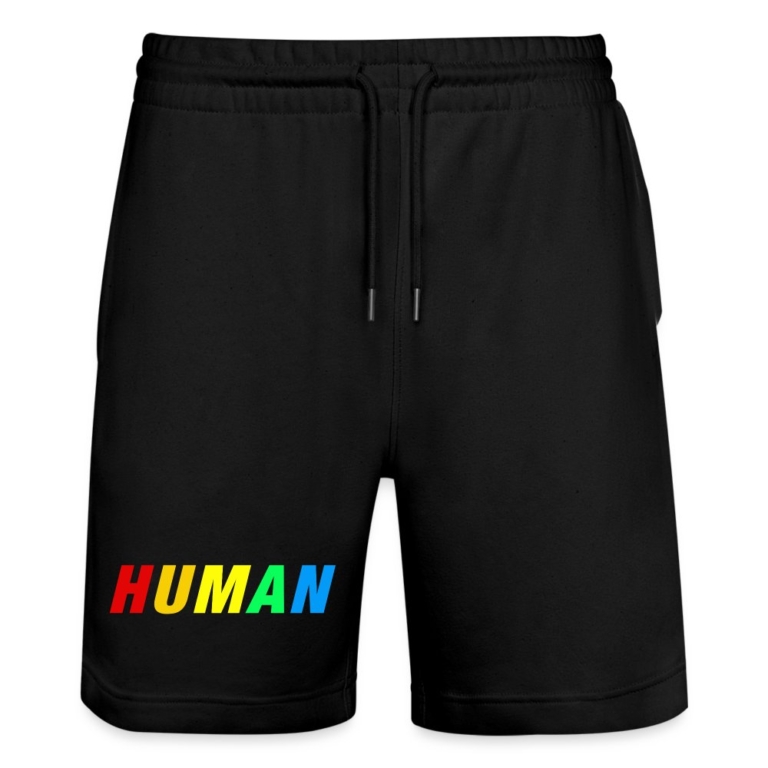 human-lgbtq-stanleystella-unisex-bio-joggingshorts-trainer-schwarz