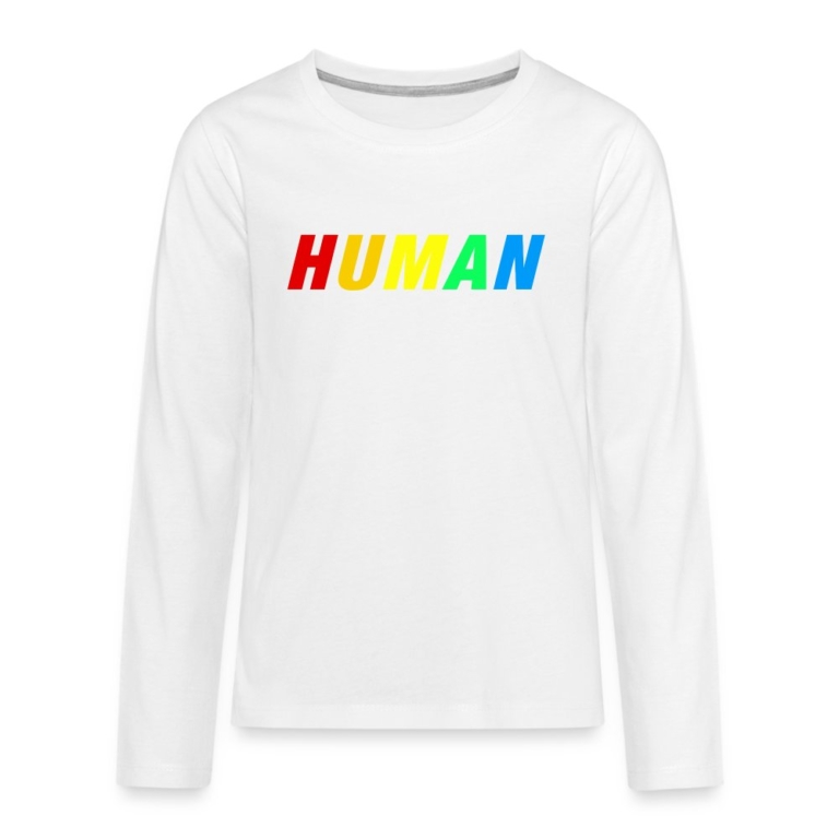 human-lgbtq-teenager-premium-langarmshirt-weiss