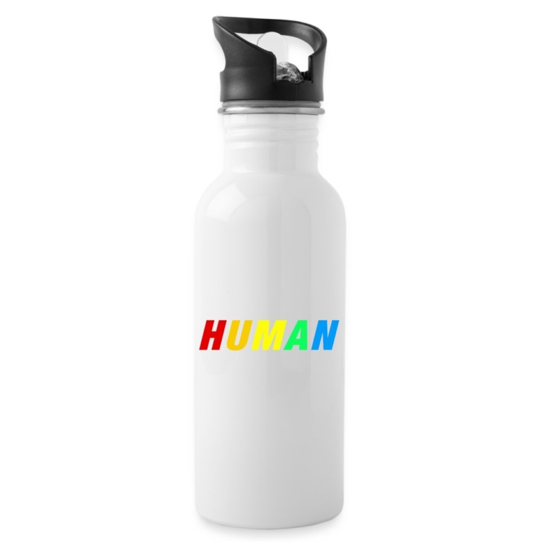 human-lgbtq-trinkflasche-mit-integriertem-trinkhalm-weiss