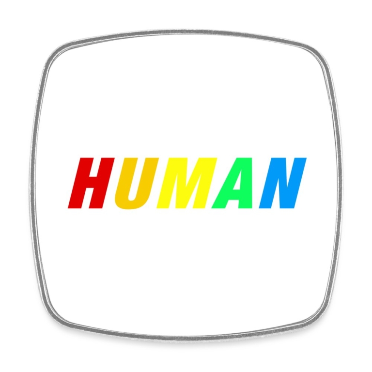 human-lgbtq-viereckiger-kuehlschrankmagnet-weiss