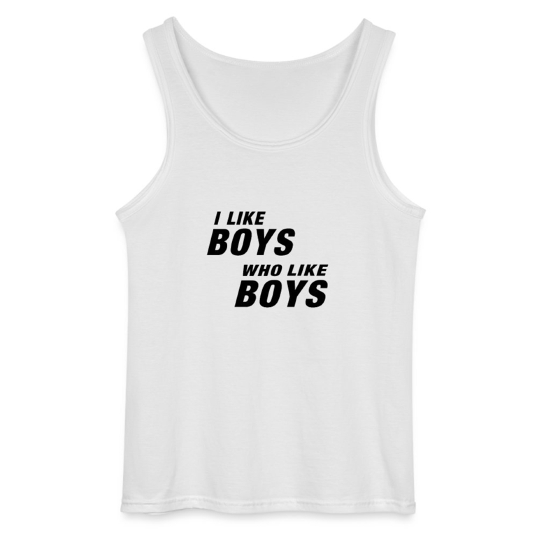 i-like-boys-who-like-boys-black-gildan-maenner-tank-top-weiss