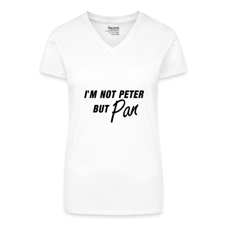 im-not-peter-but-pan-bio-frauen-t-shirt-mit-v-ausschnitt-weiss