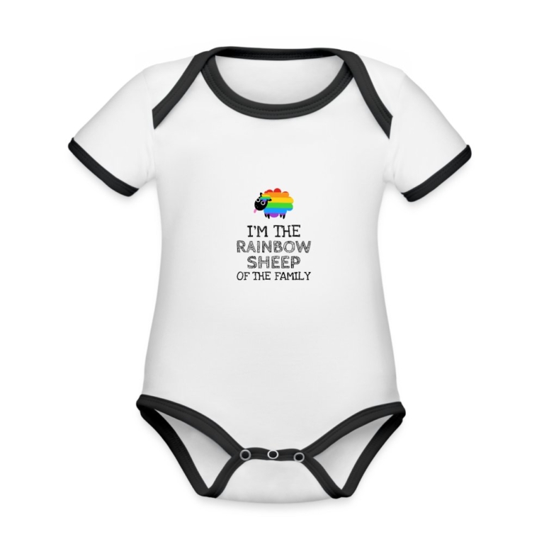 im-the-rainbow-sheep-of-the-family-baby-bio-kurzarm-kontrastbody-weiss-schwarz