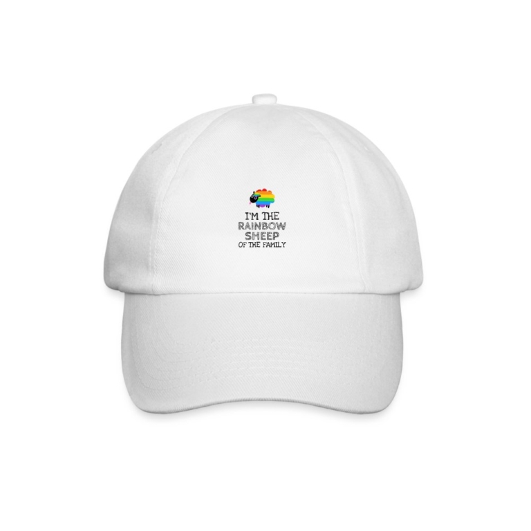 im-the-rainbow-sheep-of-the-family-baseballkappe-weiss-weiss