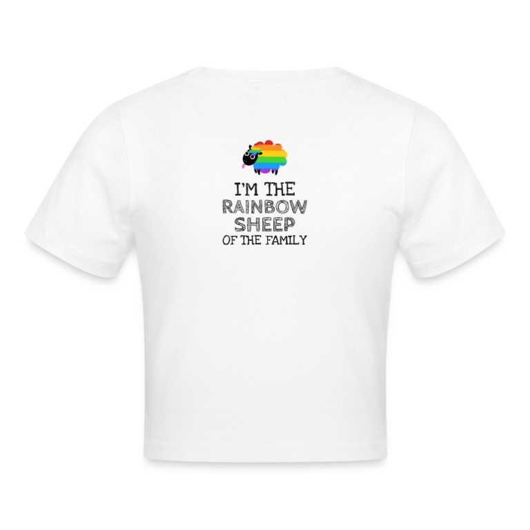 im-the-rainbow-sheep-of-the-family-cropped-t-shirt-weiss