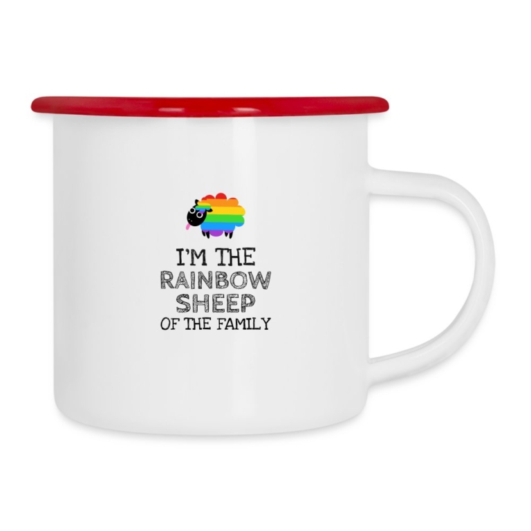 im-the-rainbow-sheep-of-the-family-emaille-tasse-weiss-rot