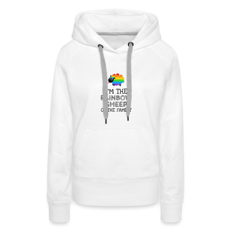 im-the-rainbow-sheep-of-the-family-frauen-premium-hoodie-weiss