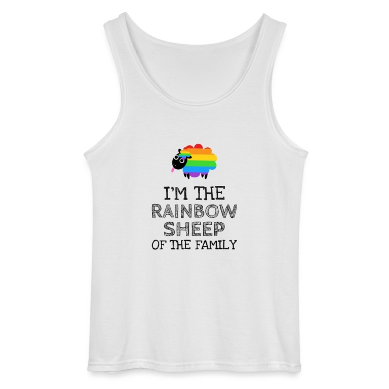 im-the-rainbow-sheep-of-the-family-gildan-maenner-tank-top-weiss