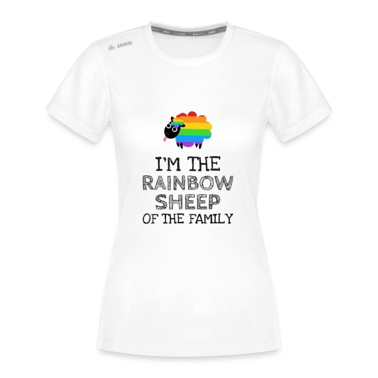 im-the-rainbow-sheep-of-the-family-jako-frauen-t-shirt-run-20-weiss