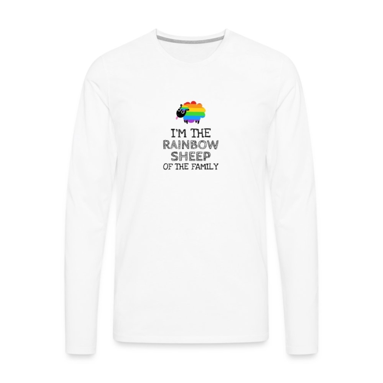im-the-rainbow-sheep-of-the-family-maenner-premium-langarmshirt-weiss