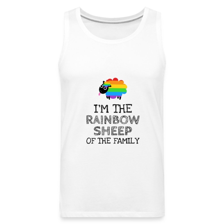 im-the-rainbow-sheep-of-the-family-maenner-premium-tank-top-weiss