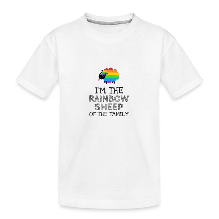 im-the-rainbow-sheep-of-the-family-teenager-premium-bio-t-shirt-weiss