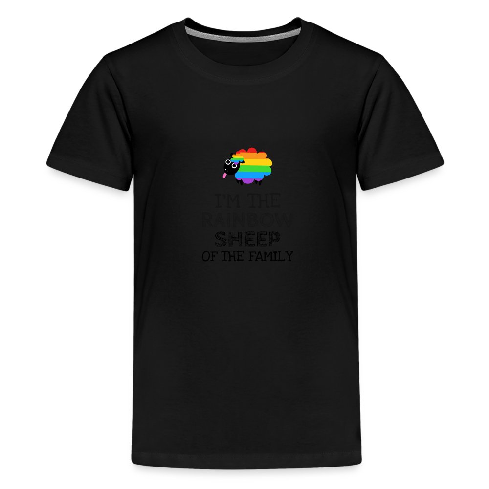 I'm the Rainbow Sheep of the Family - Teenager Premium T-Shirt Schwarz