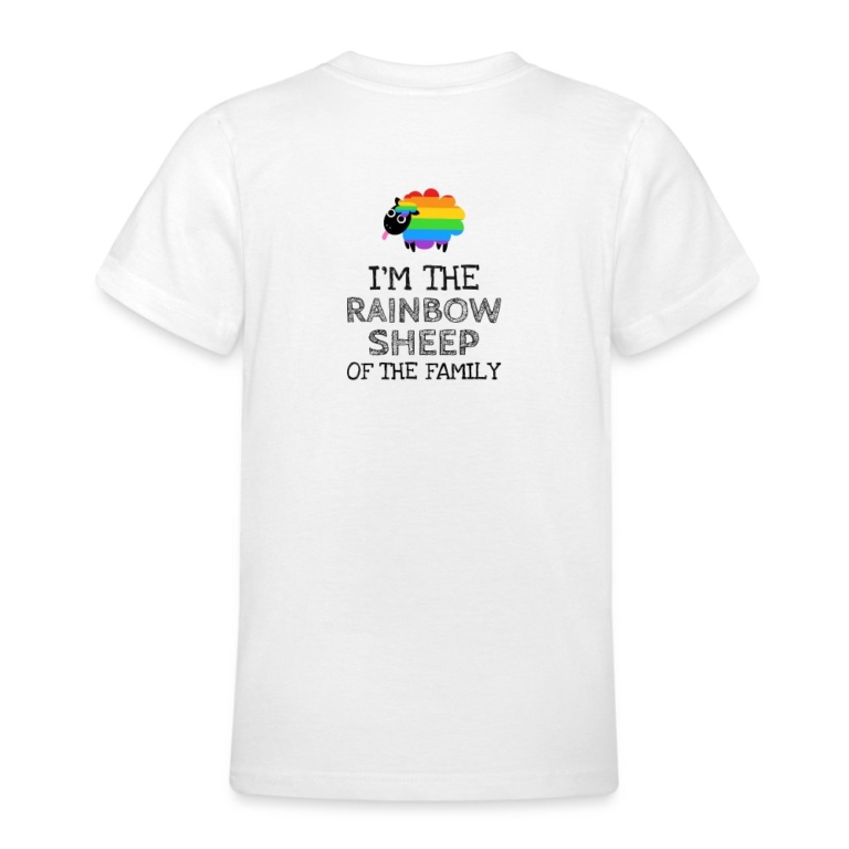 im-the-rainbow-sheep-of-the-family-teenager-t-shirt-weiss