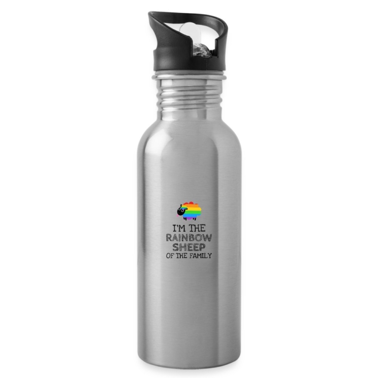 im-the-rainbow-sheep-of-the-family-trinkflasche-mit-integriertem-trinkhalm-lightsilver