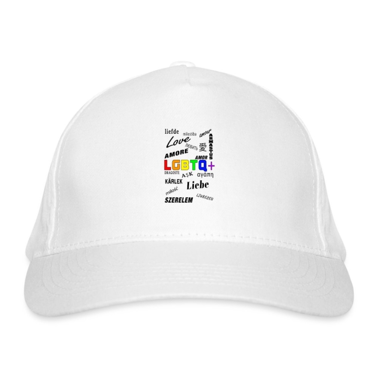 languages-lgbtq-bio-baseballkappe-weiss