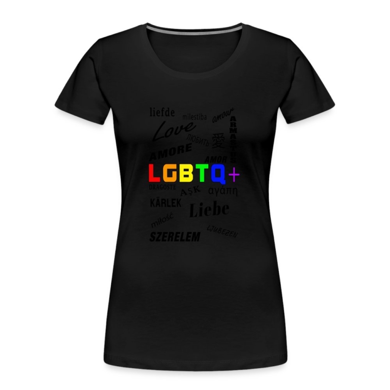 languages-lgbtq-frauen-premium-bio-t-shirt-schwarz