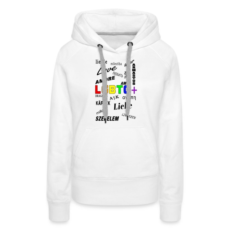 languages-lgbtq-frauen-premium-hoodie-weiss