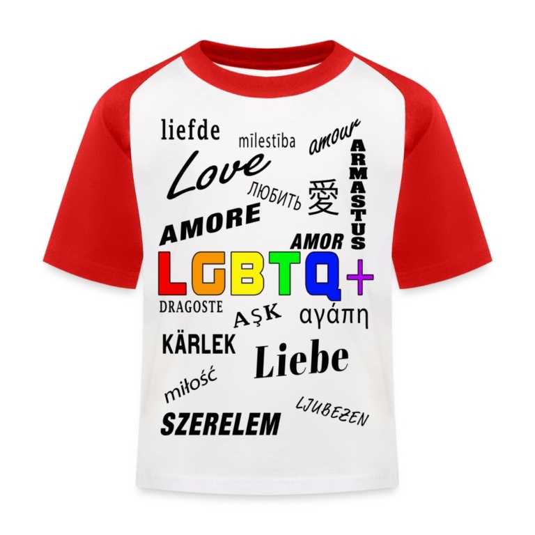 languages-lgbtq-kinder-baseball-t-shirt-weiss-rot