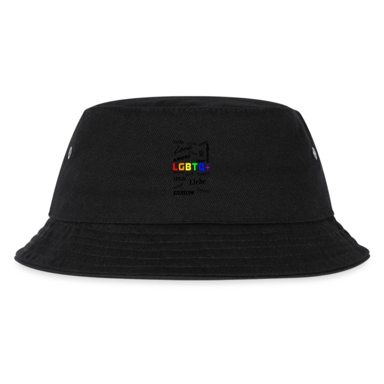 languages-lgbtq-kinder-bucket-hat-schwarz