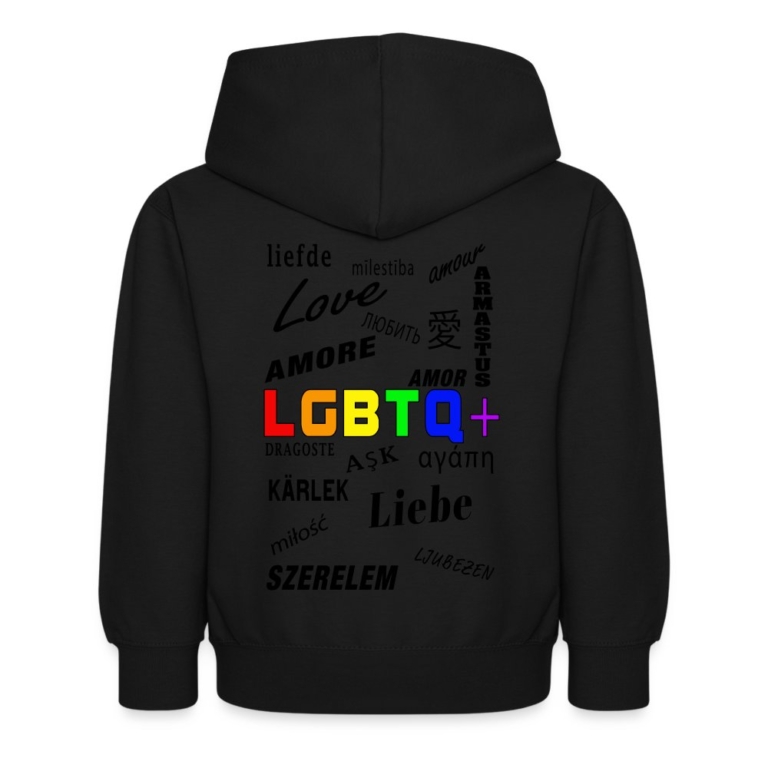 languages-lgbtq-kinder-hoodie-schwarz