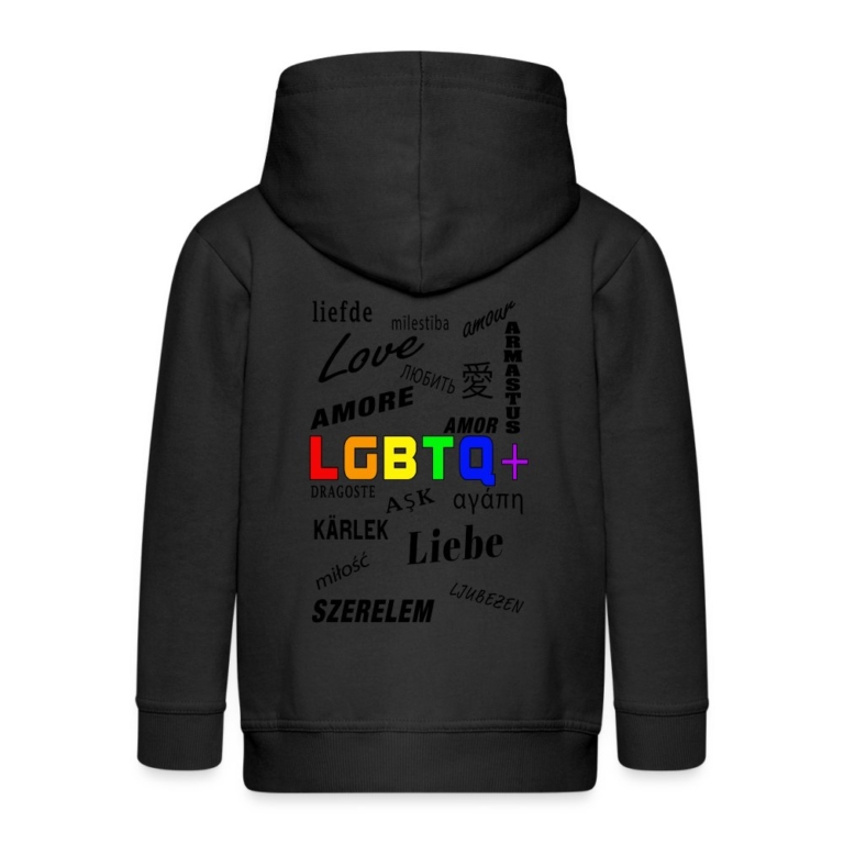 languages-lgbtq-kinder-premium-kapuzenjacke-schwarz