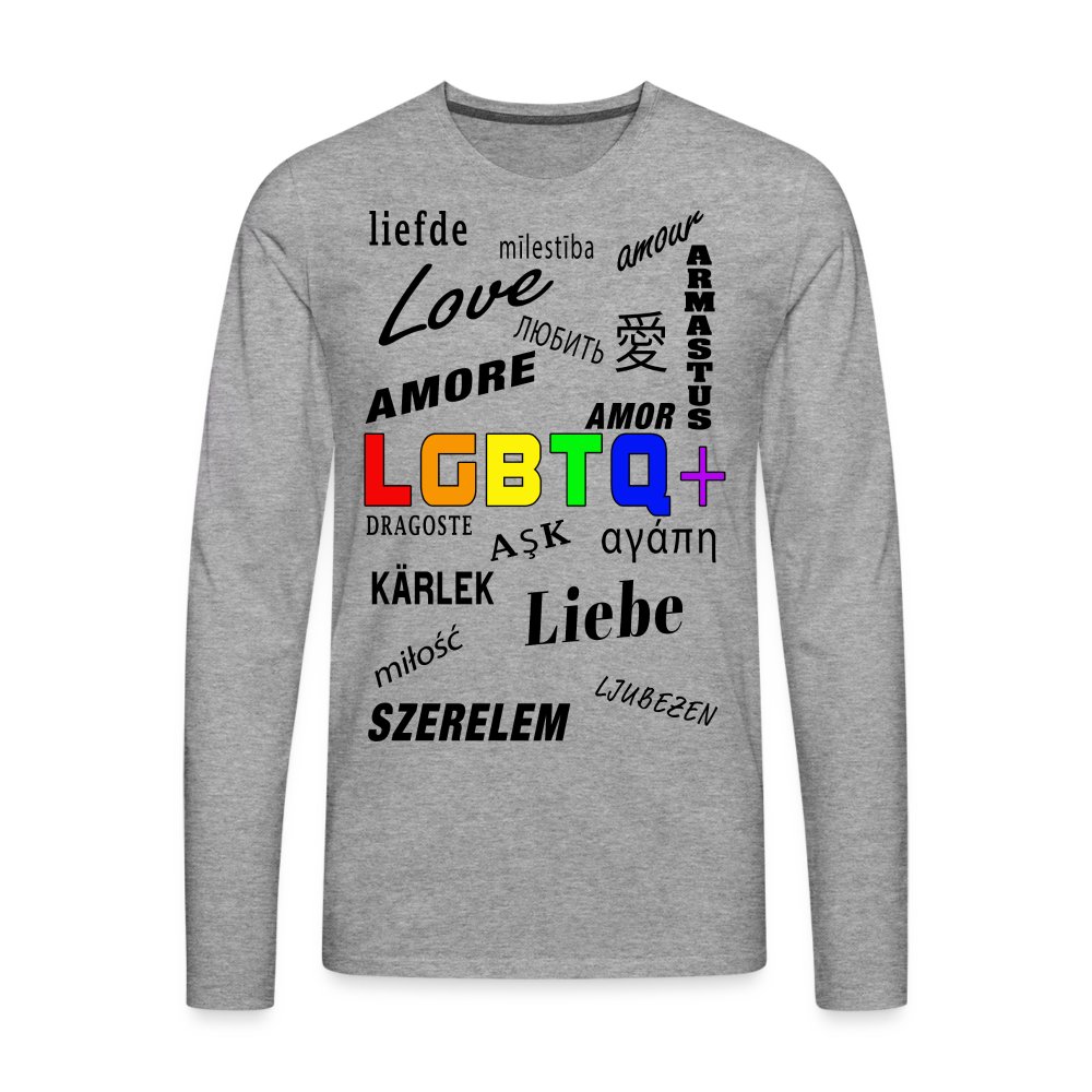 Languages LGBTQ+ - Männer Premium Langarmshirt Grau meliert
