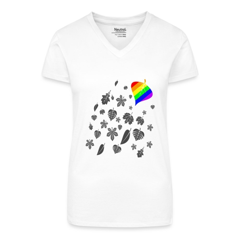 leaves-lgbtq-bio-frauen-t-shirt-mit-v-ausschnitt-weiss