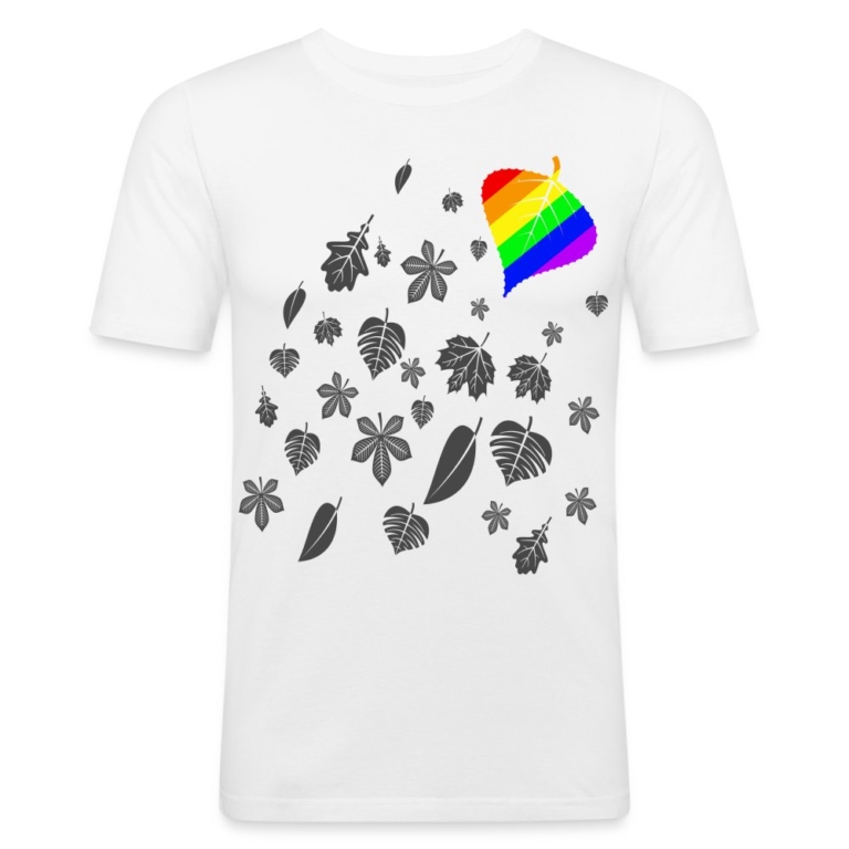 leaves-lgbtq-maenner-slim-fit-t-shirt-weiss