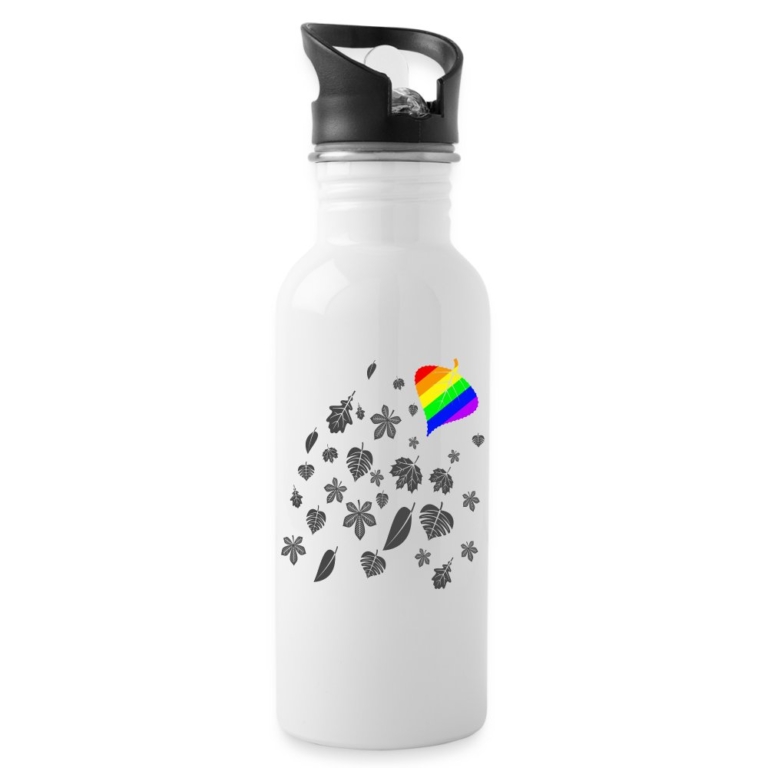 leaves-lgbtq-trinkflasche-mit-integriertem-trinkhalm-weiss