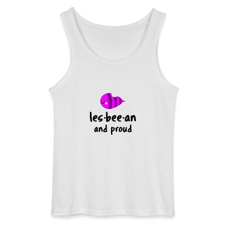 lesbian-an-proud-gildan-maenner-tank-top-weiss