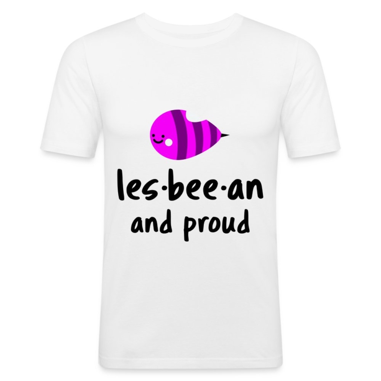 lesbian-an-proud-maenner-slim-fit-t-shirt-weiss