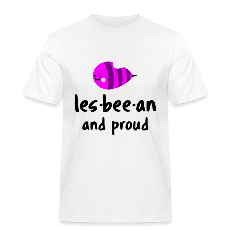 lesbian-an-proud-maenner-workwear-t-shirt-weiss