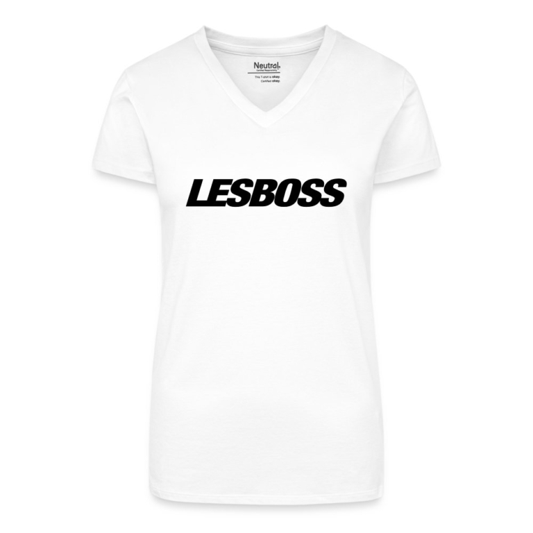 lesboss-bio-frauen-t-shirt-mit-v-ausschnitt-weiss