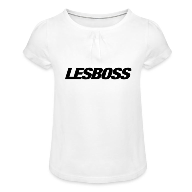 lesboss-maedchen-t-shirt-mit-raffungen-weiss