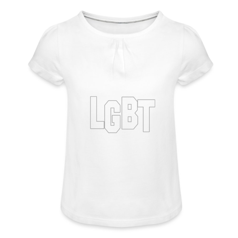 lgbt-maedchen-t-shirt-mit-raffungen-weiss
