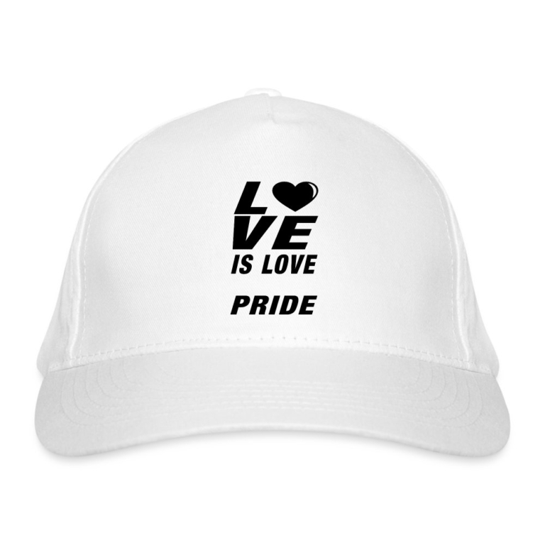 love-is-love-pride-bio-baseballkappe-weiss