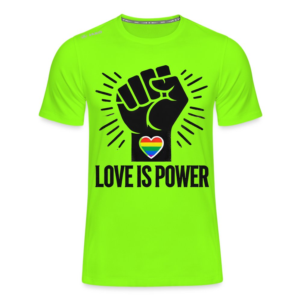Love is Power - JAKO Männer T-Shirt Run 2.0 Neongrün