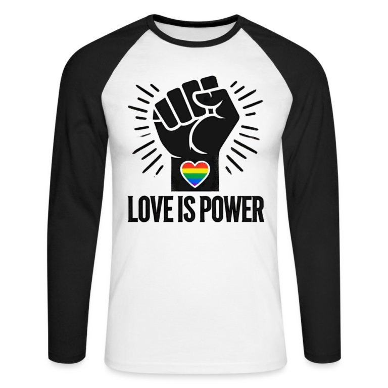 love-is-power-maenner-baseballshirt-langarm-weiss-schwarz