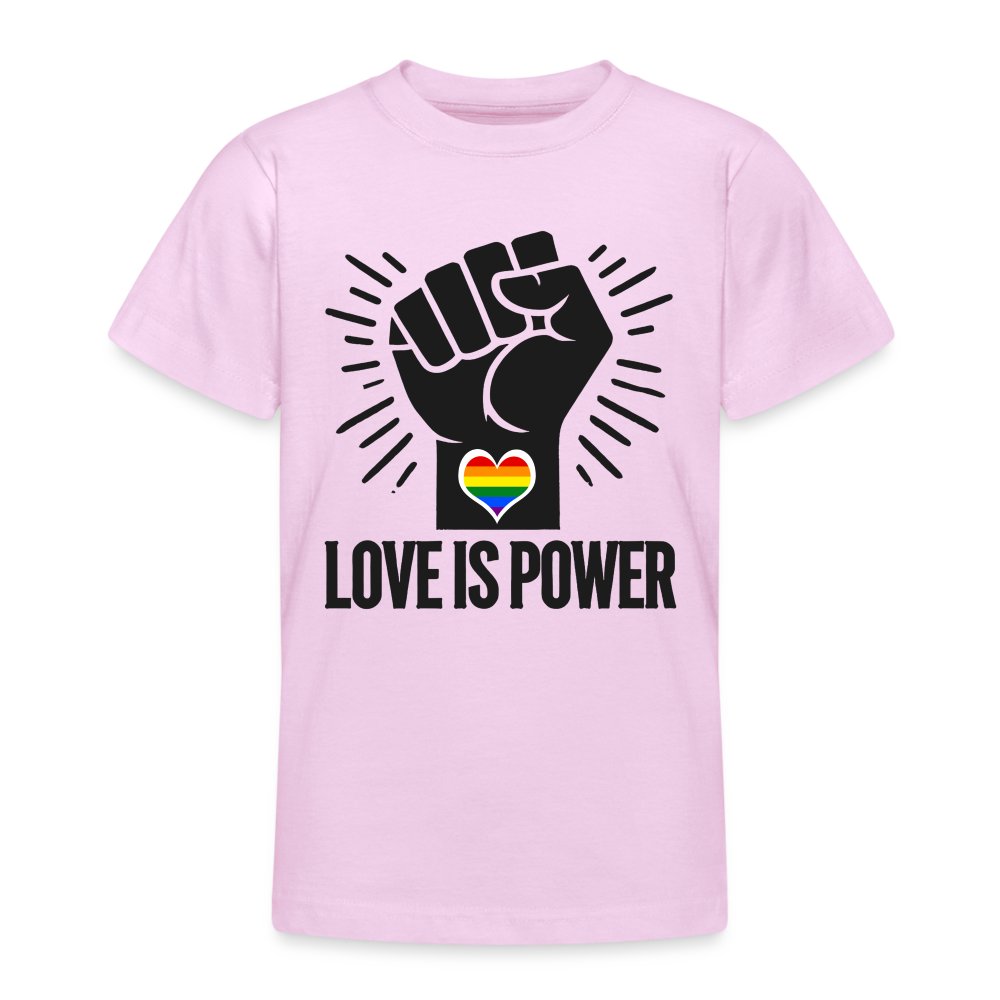 Love is Power - Teenager T-Shirt Hellrosa