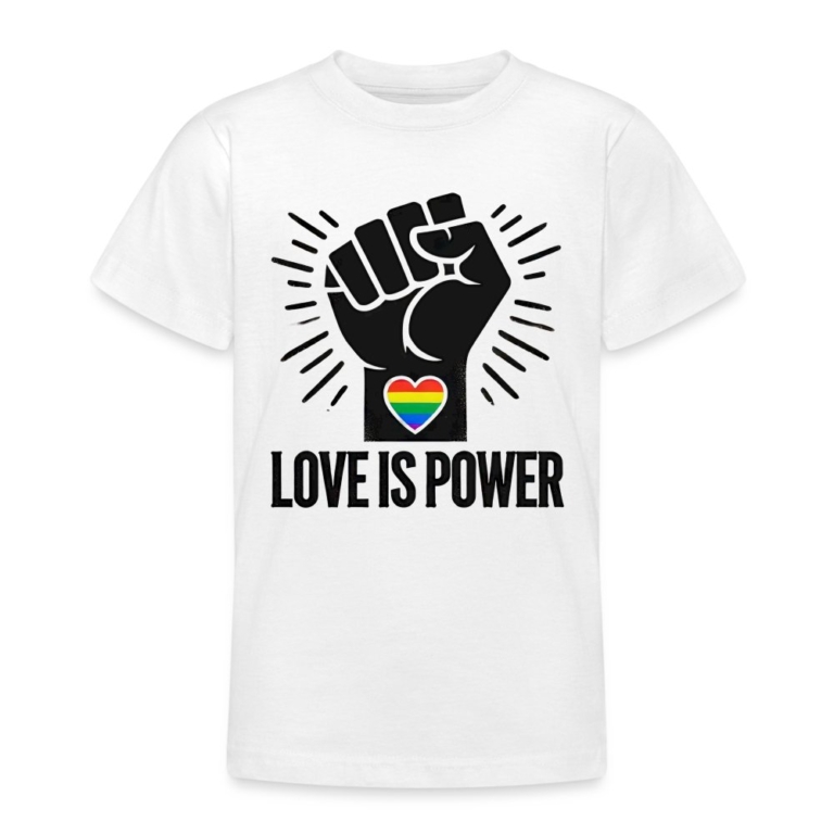 love-is-power-teenager-t-shirt-weiss