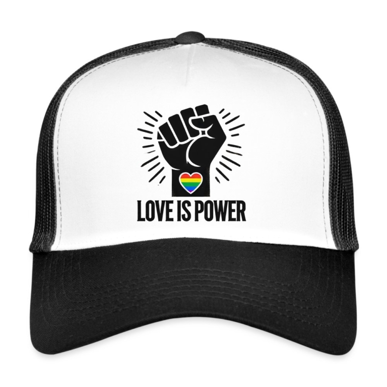love-is-power-trucker-cap-weiss-schwarz